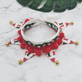 宠物口水巾圣诞节日装 扮铃铛猫咪饰品狗狗新年围领结巾围嘴三角巾