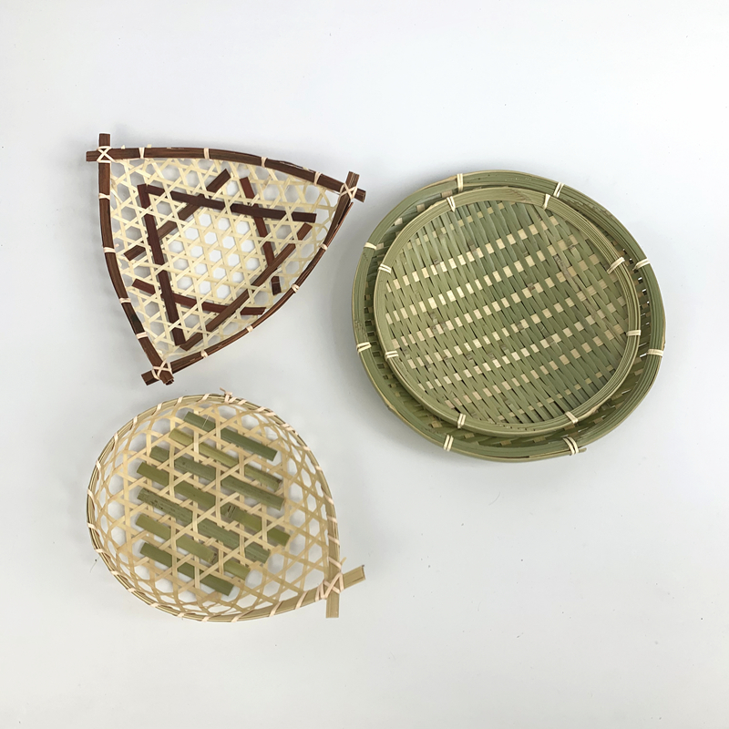 竹编簸箕竹篮子竹篓竹盒竹筐手工编织竹制品水果点心收纳筐竹果盘