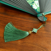 古风全竹小折扇白荷印刷复古中国风汉服旗袍舞蹈走秀拍照舞台随身