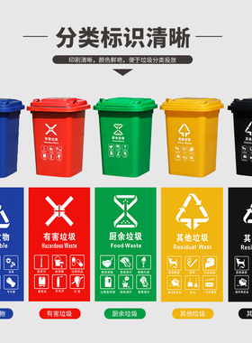 240L塑料户外垃圾桶2020年新款分类脚踏50L环卫100L学校120升小区