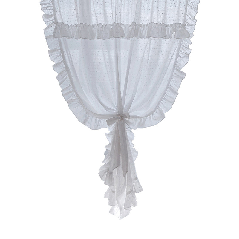 韩式蕾丝美式乡村田园厨房半帘橱柜短帘房间咖啡馆成品纱帘隔断