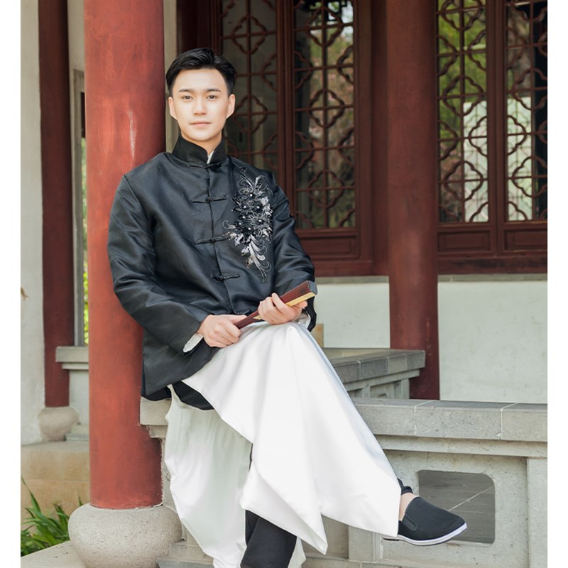 影视古装男晚清民国长衫长袍马褂老爷掌柜服装少爷公子话剧演出服