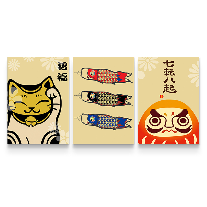 餐厅装饰画招财猫壁画日式风格日料店浮世绘挂画玄关客厅日式挂画图片