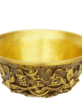 纯铜聚宝盆摆件实心铜盆家居店铺装饰工艺品开业礼品