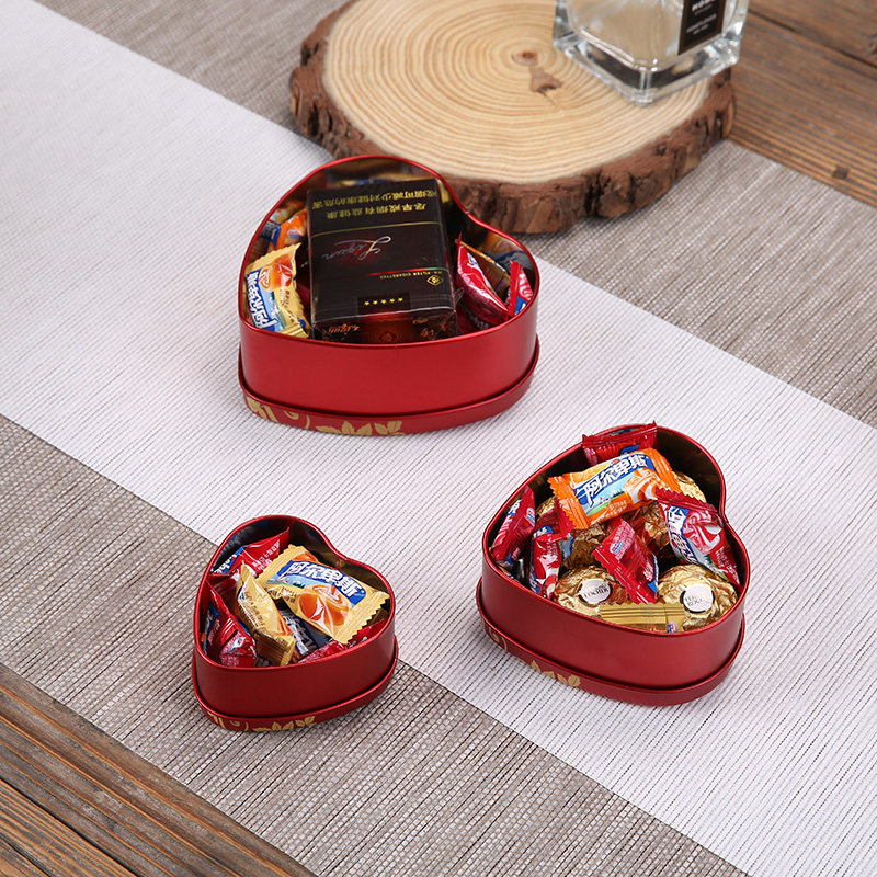 2021新款中式创意心形结婚专用喜糖盒子马口铁盒包装糖果礼盒空盒
