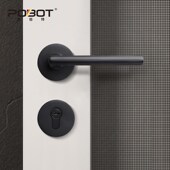 普佰特房门卧室门锁室内分体锁黑色卫生间木门把手家用静音磁吸锁