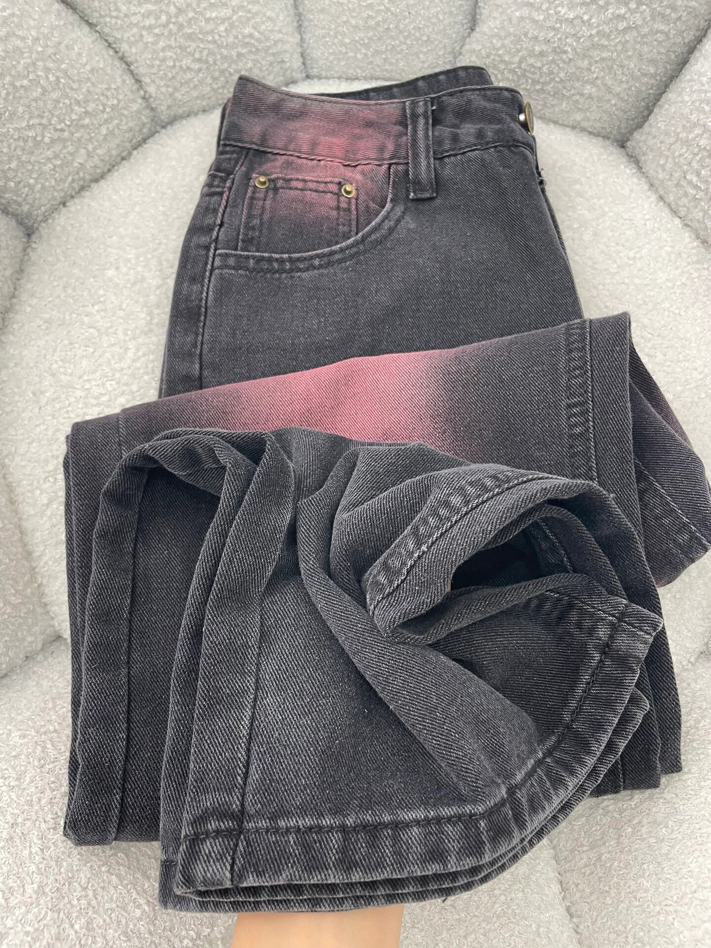 设计感晕染牛仔裤男潮牌高街