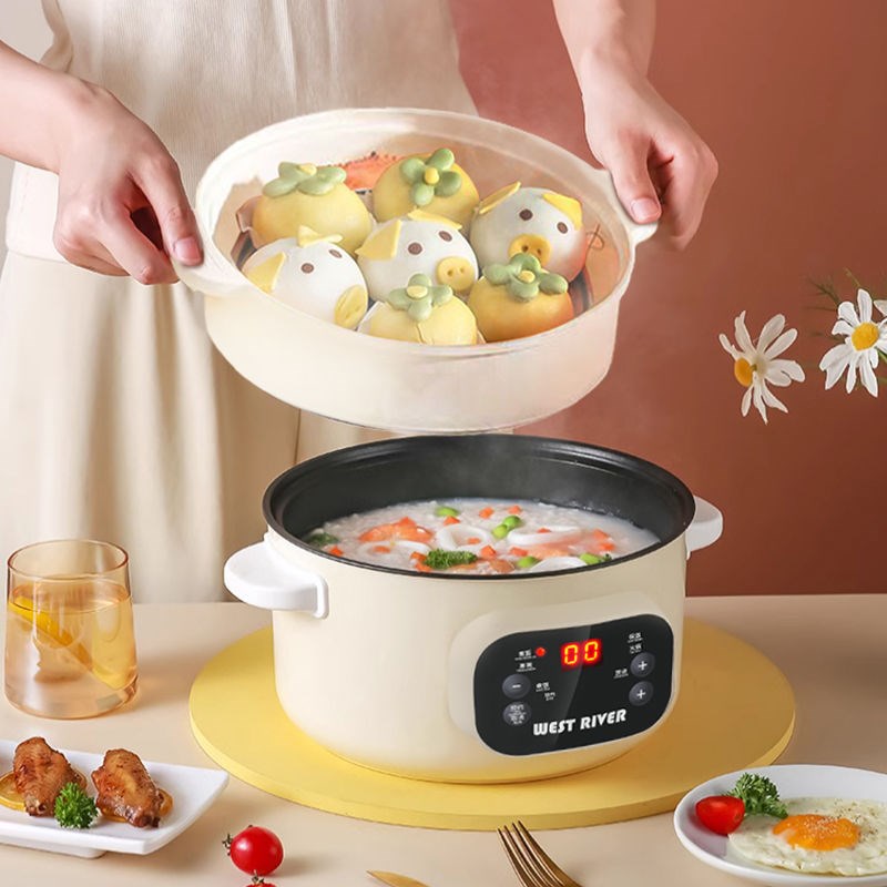 智能电煮锅全自动电炒锅多功能电饭锅宿舍家用电火锅蒸煮预约保温