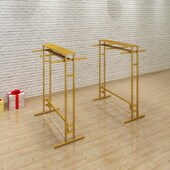 服装 挂衣服架 店陈列展示架中岛正挂架多功能双杠超市双面中间童装