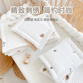 新生婴儿枕头纯棉0 通用豆豆平枕 12个月婴幼儿宝宝枕垫小枕巾四季