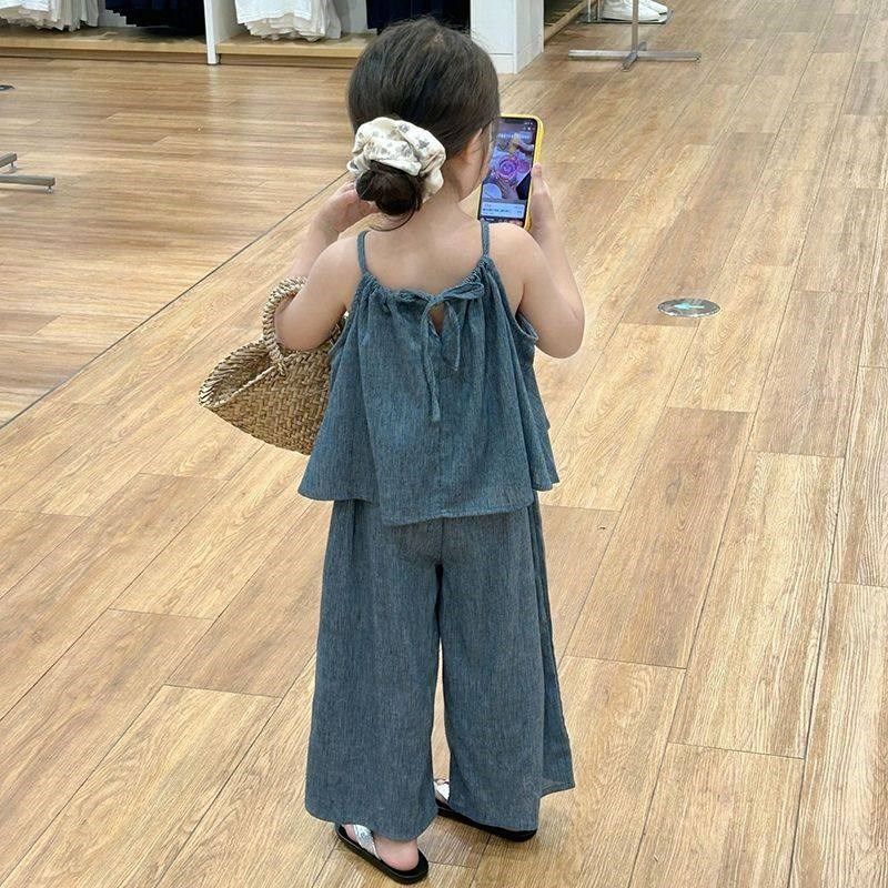 童装女夏季套装2025新款洋气时髦吊带背心儿童牛仔裤防蚊裤,童装/婴儿装/亲子装,套装,淘宝优惠券,粉丝福利购,淘宝优惠卷