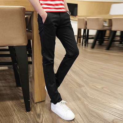 2024新款休闲裤男韩版潮流修身小脚纯棉春秋款布裤百搭男士长裤子