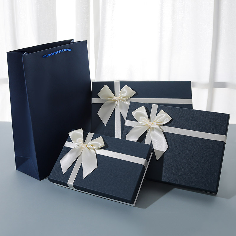 礼盒空盒子简约大号礼物盒相册围巾包装盒长方形礼品盒定制印logo