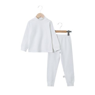 儿童秋冬纯白色打底内衣套装秋衣秋裤保暖男女贴身纯棉高领中大童