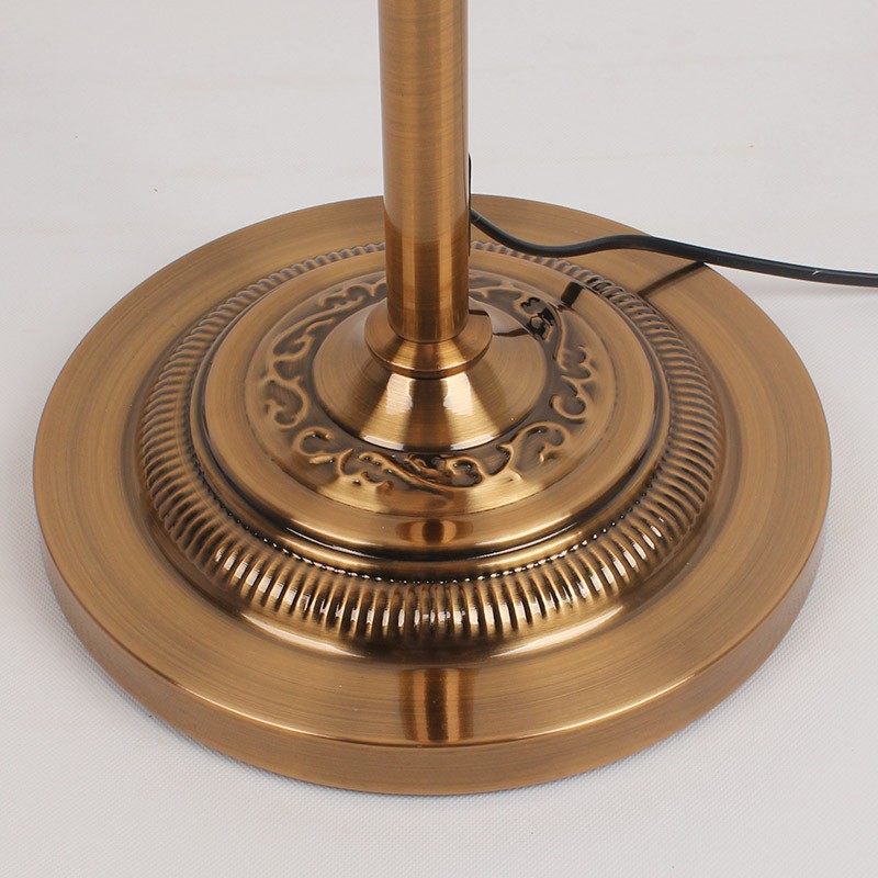 美式落地灯客厅卧室台灯床头布艺立式陶瓷中式复古装饰蓝绿色遥控