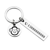 钥匙防丢牌十二生肖304不锈钢DIY名字电话号码 男女钥匙扣迷你挂件