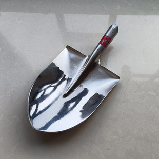 白钢尖头钢锹农用开荒加厚圆头挖树铁锹挖土翻地全不锈钢铁锨尖锹