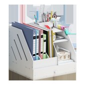 文件夹收纳盒大容量学生桌面整理神器多功能抽屉式 书立书架文件架