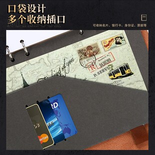 A6活页本子可拆卸外壳软皮绑带笔记本简约办公记事本复古TN旅行手