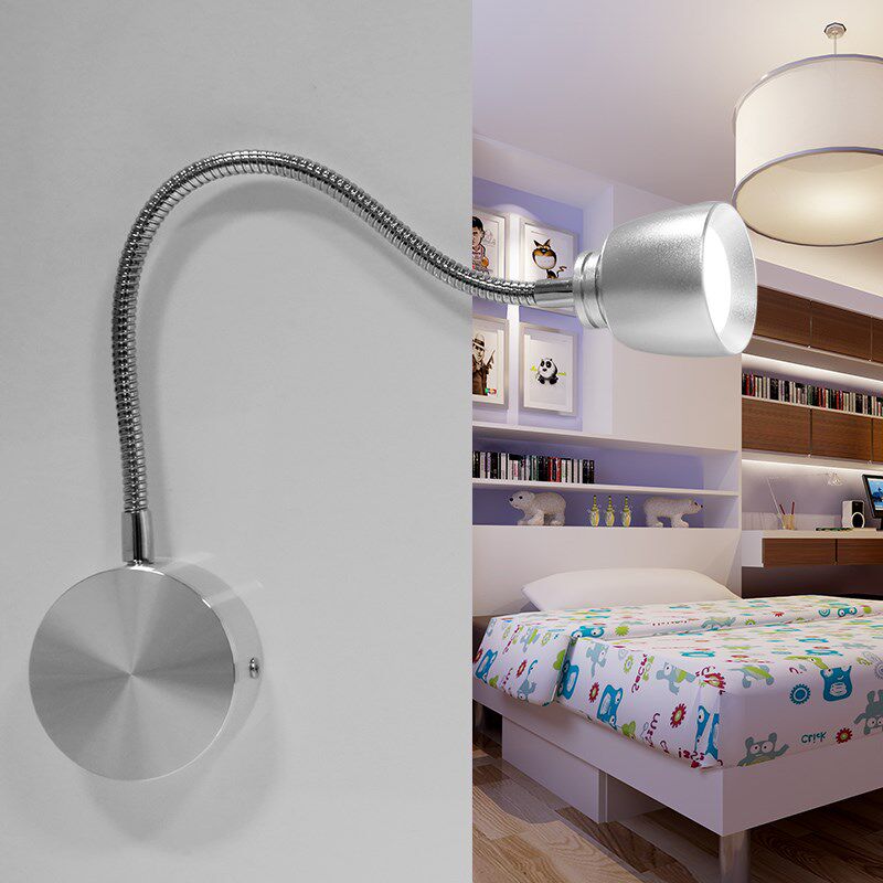 得利来LED壁灯卧室床头灯软管弯管照画灯酒店宾馆书桌墙壁射灯
