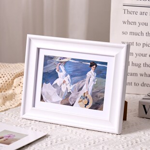 白色实木相框空框摆台6 7 8 10寸洗照片做成相框装裱定制任意尺寸