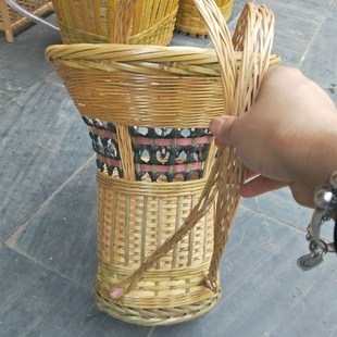 贵州竹编背篓 背篼手工精编儿童 背筐 小孩舞台道具 双肩背篓花蓝