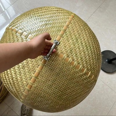 手工竹编圆形餐桌菜罩带手把饭罩家用餐桌台盖防蝇防尘竹篮竹盖子