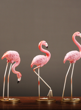 北欧简约火烈鸟动物摆件创意少女心房间卧室电视柜酒柜装饰品摆设