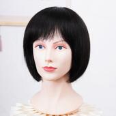 假发女短发真发全真人发中老年妈妈波波头全头套光头真头发轻薄款