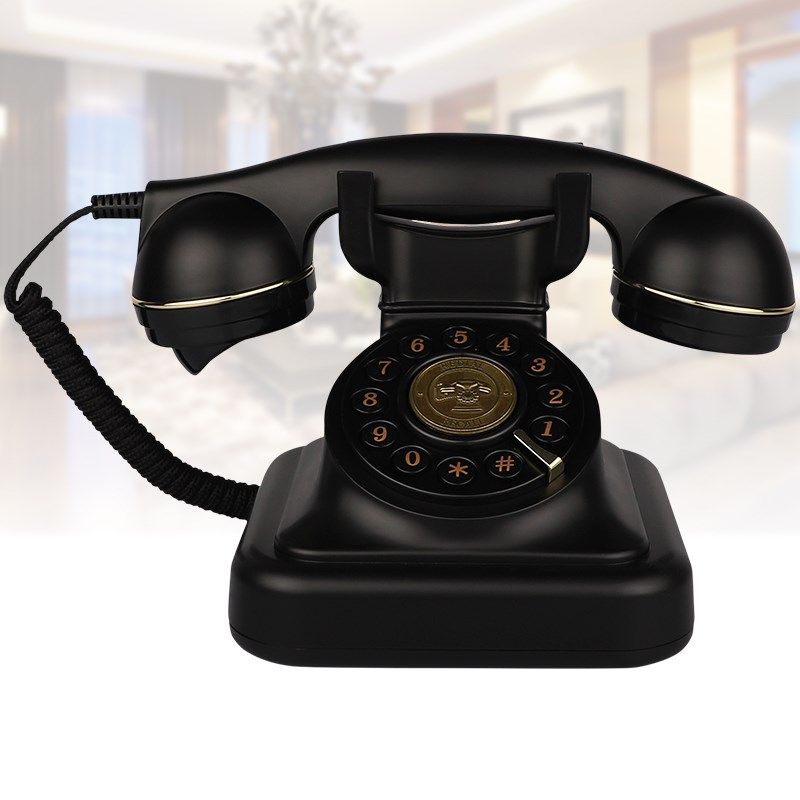 北欧老式旋转拨号盘电话机复古仿古港风家用办公酒店固定电话座机