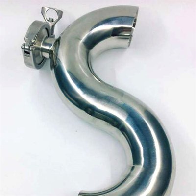 304不锈钢卫生级带检查口S型防臭存水弯P型弯卡箍垫片盲板套装