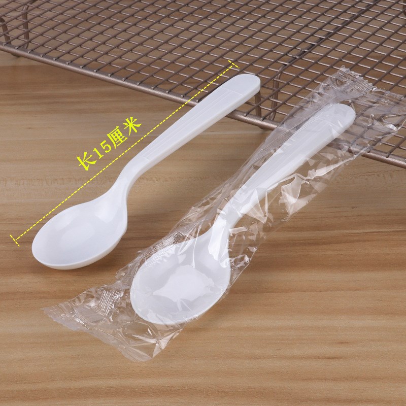 加厚一次性勺子独立包装大白勺甜品勺汤勺大羹饭勺汤勺外卖打包勺