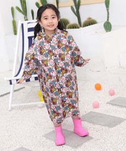 2021新黑超奶嘴带书包位学生幼儿宝宝男女中小儿童亲子装 雨衣雨披