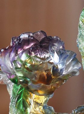 琉璃富贵吉祥鸡居家客厅酒柜摆放装饰乔迁送礼生肖鸡摆件工艺礼品