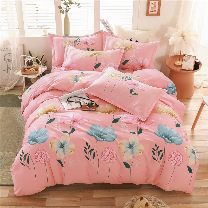 卡通全棉四件套大学生儿童纯棉三件套床单床笠床裙罩1.5米1.8被套