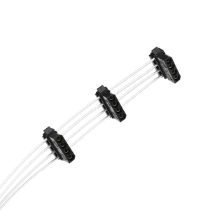 全模组电源定制线 大4Pin一拖三弯头 风扇IDE供电线 镀银模组线