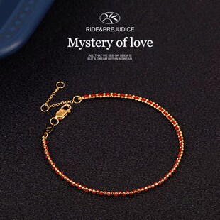 套链 可穿珠diy手绳珍珠14K包金珠子手链半成品编绳极细款手绳