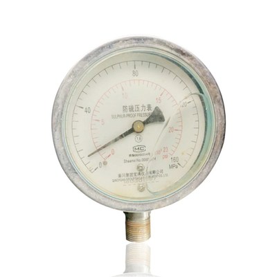 秦川宝鸡仪表超高压压力表全钢耐震防硫压力表YBN100 160MPA M20
