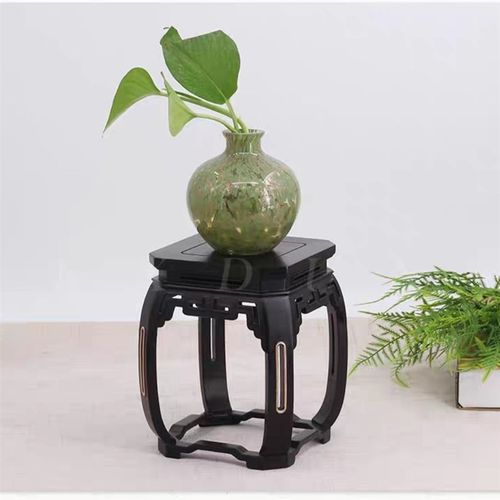 紫光檀实木小花几红木摆件工艺品花瓶底座小木架