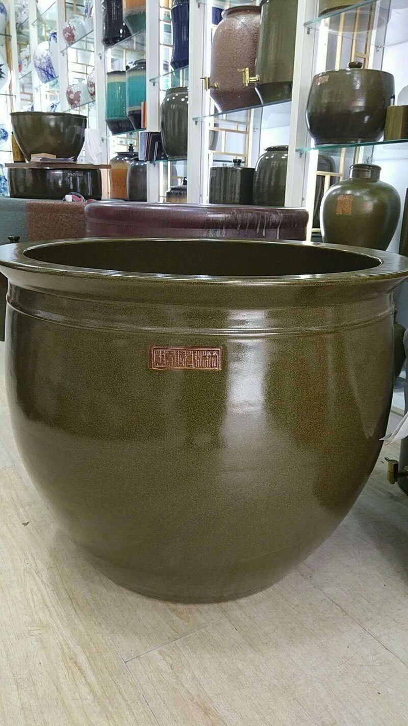高档陶瓷器鱼缸养金鱼碗睡莲花盆荷花水缸乌龟缸大号庭院客厅摆件