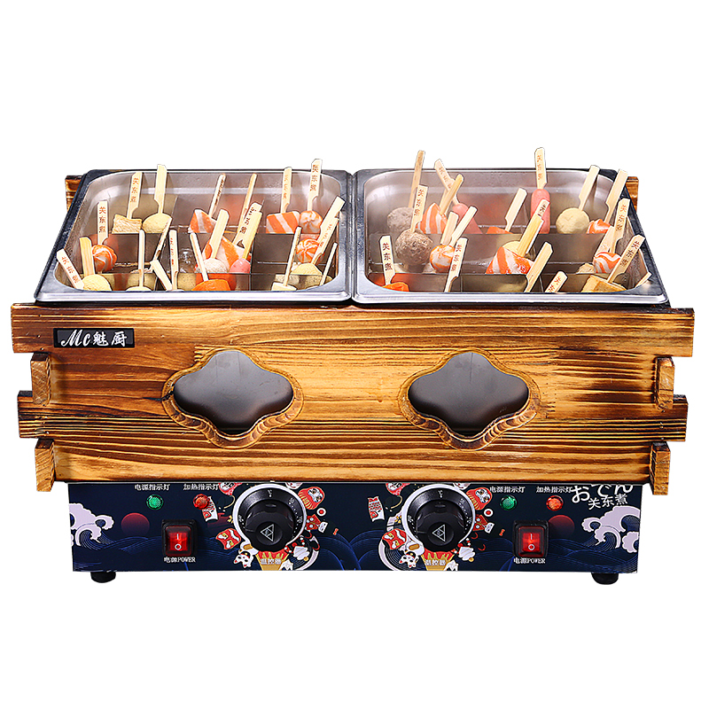 魅厨关东煮机器商用电热双缸格子锅煮面炉串串香设备麻辣烫锅摆摊