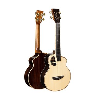 鲁特雅rose马来西亚全单云杉玫瑰木桃花芯指弹尤克里里 桃子鱼仔