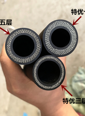 高压黑色夹布橡胶管黑胶管水管6分1寸耐压防爆软管高压软管胶管25