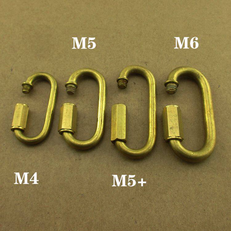 纯黄铜保险扣登山扣汽车钥匙扣狗链扣螺母锁扣攀岩快速挂扣连接环