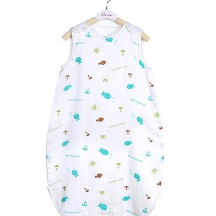 小儿郎纱布背心睡袋夏季宝宝竹纤维婴儿无袖睡袋夏天儿童马甲睡袋