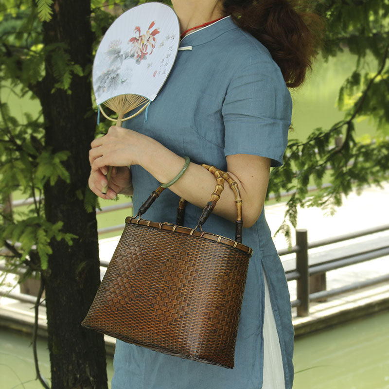 竹编包 竹编茶具收纳包 茶道收纳 文艺中式复古编织包 竹编工艺品,特色手工艺,竹编/竹雕,淘宝优惠券,粉丝福利购,淘宝优惠卷