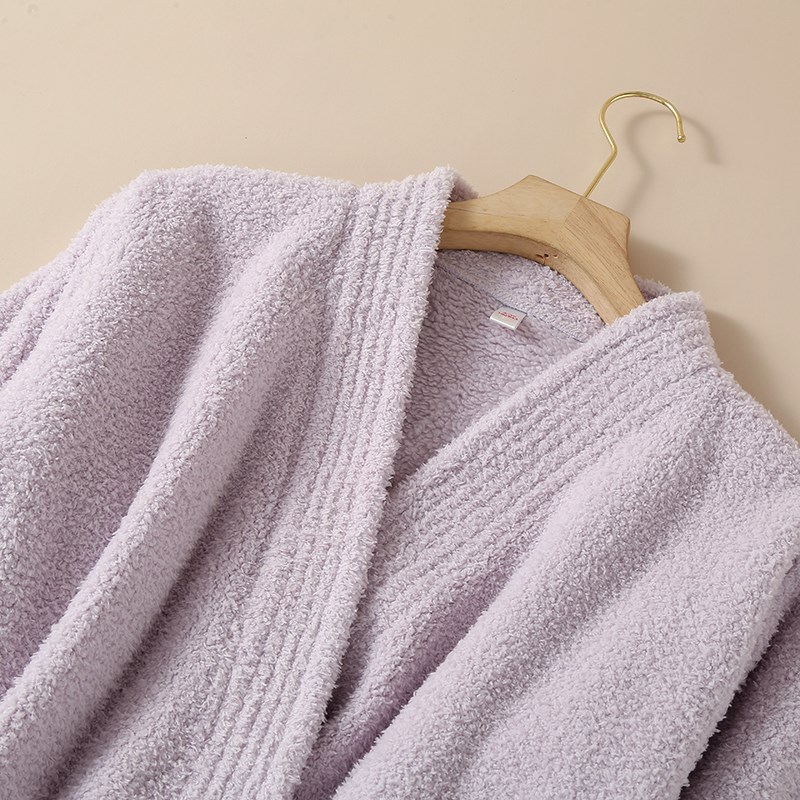 玉晶珊瑚绒情侣睡袍男士法兰绒浴袍睡衣女浴衣秋冬季加绒加厚中长