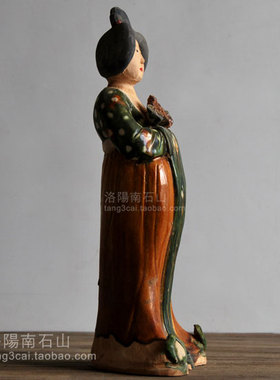 洛阳仿古唐三彩仕女胖妞肥婆女俑摆件做旧古玩收藏仿古复制艺术品