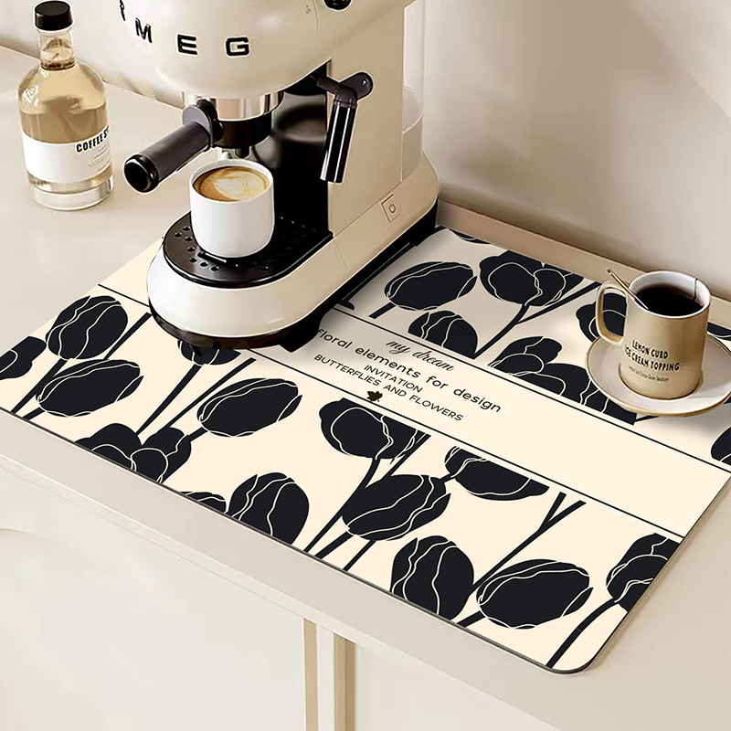 轻奢咖啡机厨房台面硅藻泥防烫沥水垫双面防滑碗盘干燥垫长方形