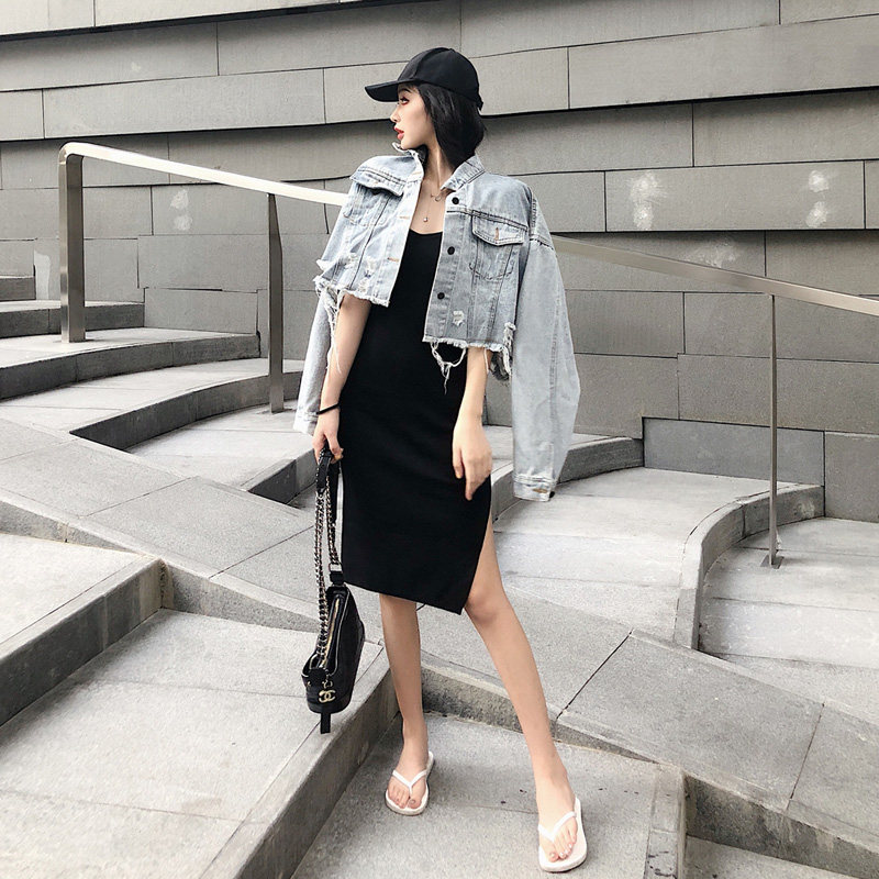 紧身2021新款吊带裙套装两件套针织性感中长款修身显瘦连衣裙女夏